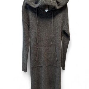 Elegant Charcoal Long Sleeve Knit Dress